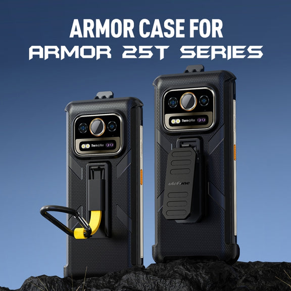 For Ulefone Armor 25T /  25T Pro Ulefone Back Clip Phone Case with Carabiner(Black)
