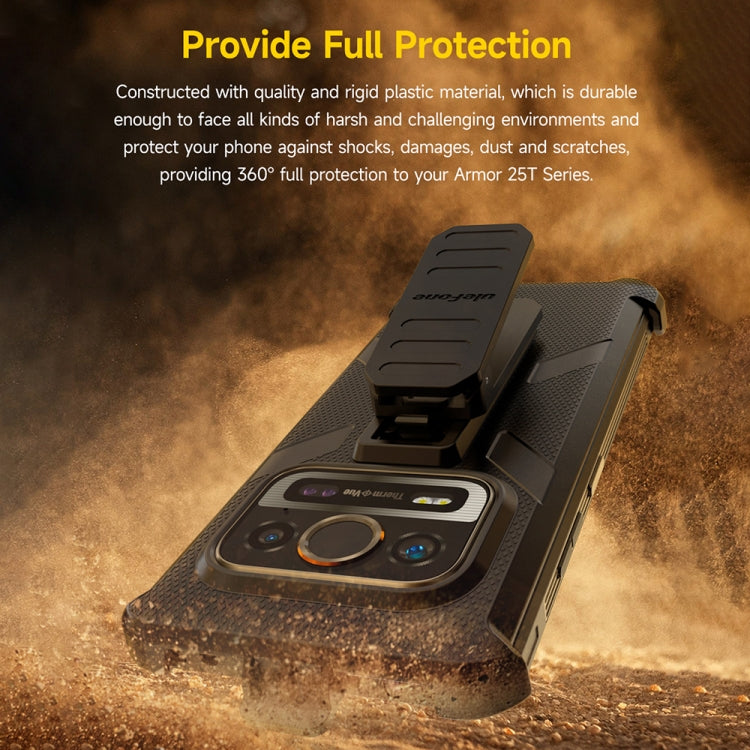 For Ulefone Armor 25T /  25T Pro Ulefone Back Clip Phone Case with Carabiner(Black)