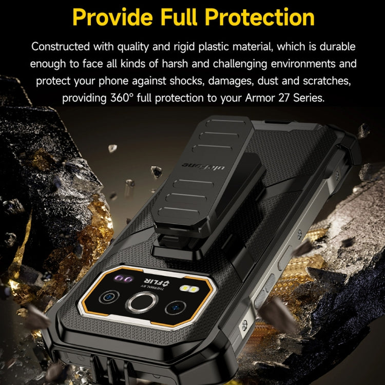 For Ulefone Armor 27 / 27 Pro / 27T / 27T Pro Ulefone Back Clip Phone Case with Carabiner(Black)