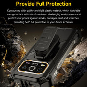 For Ulefone Armor 27 / 27 Pro / 27T / 27T Pro Ulefone Back Clip Phone Case with Carabiner(Black)