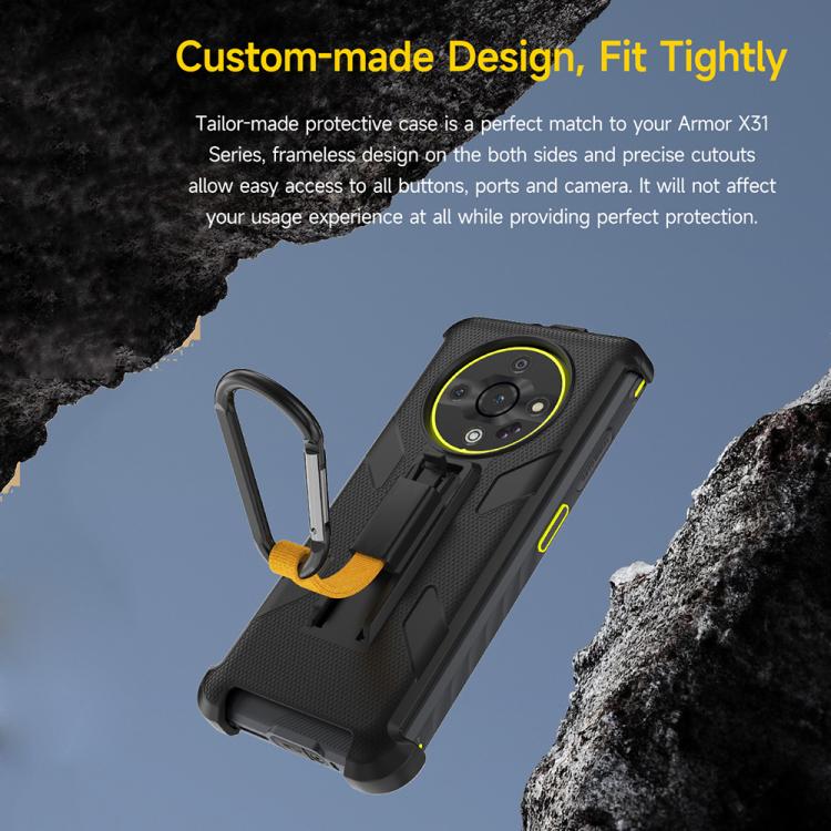 For Ulefone Armor X31 / X31 Pro Ulefone Back Clip Phone Case with Carabiner(Black)