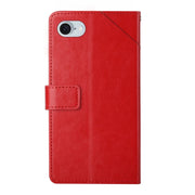For iPhone SE 2024 HT01 Y-shaped Pattern Flip Leather Phone Case(Red)