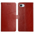 For iPhone 16e HT01 Y-shaped Pattern Flip Leather Phone Case(Brown) - iPhone 16e Cases by PMC TechLife | Online Shopping South Africa | PMC TechLife | Buy Now Pay Later Mobicred