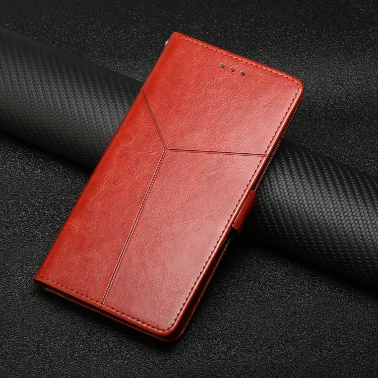 For iPhone 16e HT01 Y-shaped Pattern Flip Leather Phone Case(Brown)