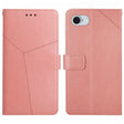 For iPhone 16e HT01 Y-shaped Pattern Flip Leather Phone Case(Pink) - iPhone 16e Cases by PMC TechLife | Online Shopping South Africa | PMC TechLife | Buy Now Pay Later Mobicred