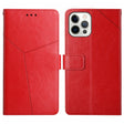 For iPhone 16 Pro HT01 Y-shaped Pattern Flip Leather Phone Case(Red) - iPhone 16 Pro Cases by PMC TechLife | Online Shopping South Africa | PMC TechLife | Buy Now Pay Later Mobicred