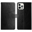 For iPhone 16 Pro HT01 Y-shaped Pattern Flip Leather Phone Case(Black) - iPhone 16 Pro Cases by PMC TechLife | Online Shopping South Africa | PMC TechLife | Buy Now Pay Later Mobicred