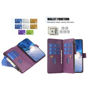 For Google Pixel 7a 9 Card Slots Zipper Wallet Leather Flip Phone Case(Dark Purple)