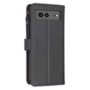 For Google Pixel 7a 9 Card Slots Zipper Wallet Leather Flip Phone Case(Black)