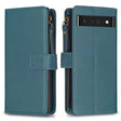 For Google Pixel 7 Pro 9 Card Slots Zipper Wallet Leather Flip Phone Case(Green) - Google Cases by PMC TechLife | Online Shopping South Africa | PMC TechLife | Buy Now Pay Later Mobicred