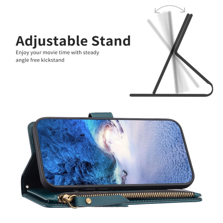 For Google Pixel 7 9 Card Slots Zipper Wallet Leather Flip Phone Case(Green)
