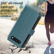 For Google Pixel 7 9 Card Slots Zipper Wallet Leather Flip Phone Case(Green)