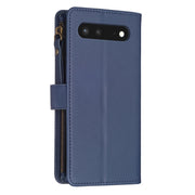 For Google Pixel 7 9 Card Slots Zipper Wallet Leather Flip Phone Case(Blue)
