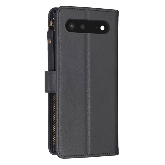 For Google Pixel 7 9 Card Slots Zipper Wallet Leather Flip Phone Case(Black)