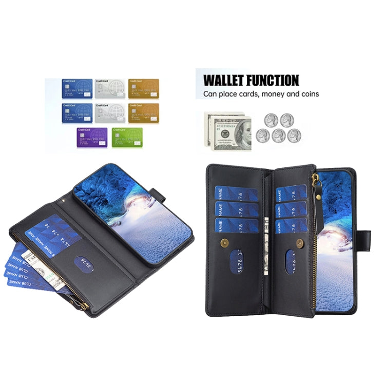 For Google Pixel 7 9 Card Slots Zipper Wallet Leather Flip Phone Case(Black)