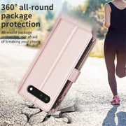 For Google Pixel 7 9 Card Slots Zipper Wallet Leather Flip Phone Case(Rose Gold)