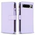 For Google Pixel 8 Pro 9 Card Slots Zipper Wallet Leather Flip Phone Case(Light Purple) - Google Cases by PMC TechLife | Online Shopping South Africa | PMC TechLife | Buy Now Pay Later Mobicred
