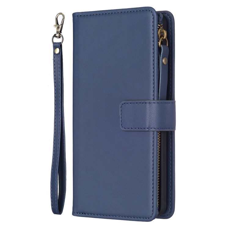 For Google Pixel 8 9 Card Slots Zipper Wallet Leather Flip Phone Case(Blue)