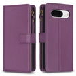 For Google Pixel 8 9 Card Slots Zipper Wallet Leather Flip Phone Case(Dark Purple) - Google Cases by PMC TechLife | Online Shopping South Africa | PMC TechLife | Buy Now Pay Later Mobicred