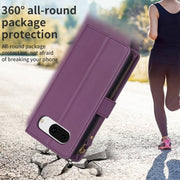 For Google Pixel 8 9 Card Slots Zipper Wallet Leather Flip Phone Case(Dark Purple)