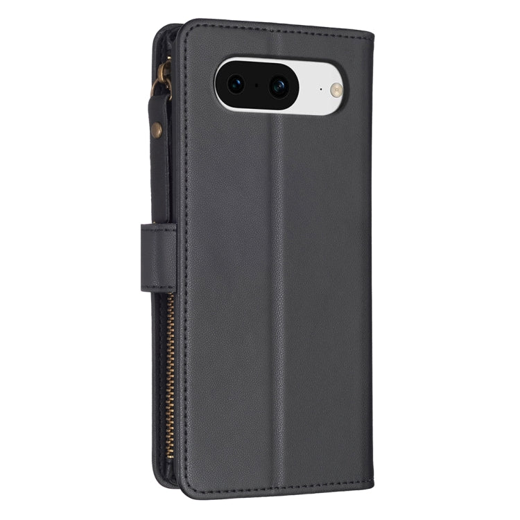 For Google Pixel 8 9 Card Slots Zipper Wallet Leather Flip Phone Case(Black)
