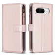 For Google Pixel 8 9 Card Slots Zipper Wallet Leather Flip Phone Case(Rose Gold) - free shipping - PMC TechLife - Order now!