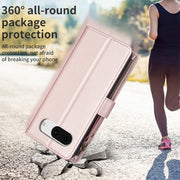 For Google Pixel 8 9 Card Slots Zipper Wallet Leather Flip Phone Case(Rose Gold)