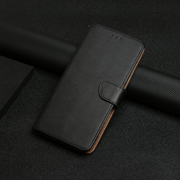 For iPhone 16 Pro Max Genuine Leather Fingerprint-proof Flip Phone Case(Black)