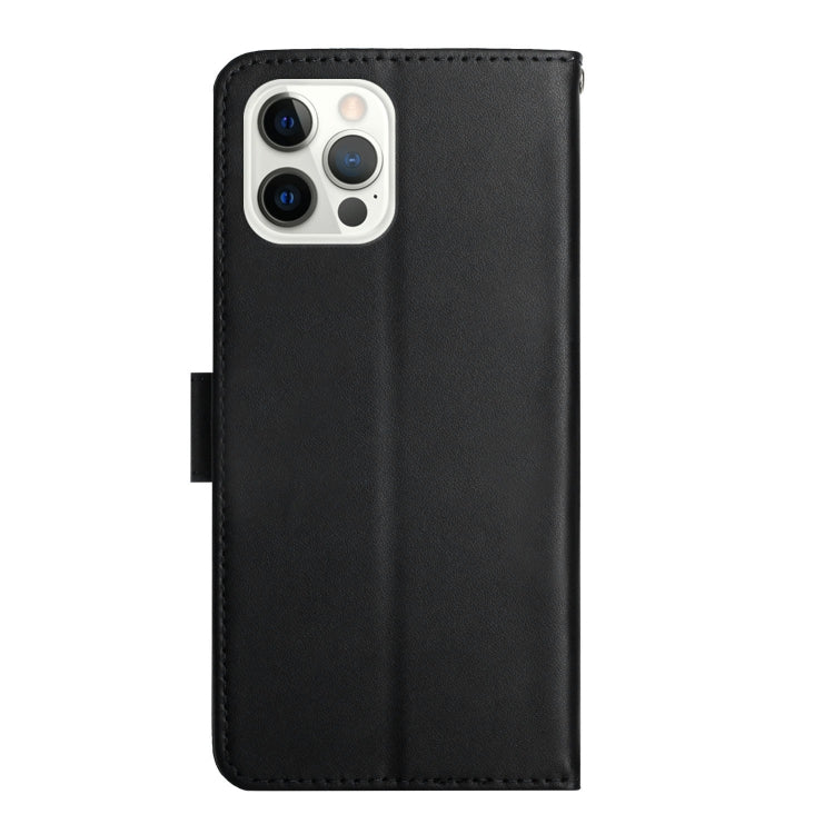 For iPhone 16 Pro Max Genuine Leather Fingerprint-proof Flip Phone Case(Black)