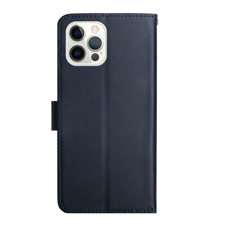 For iPhone 16 Pro Max Genuine Leather Fingerprint-proof Flip Phone Case(Blue)