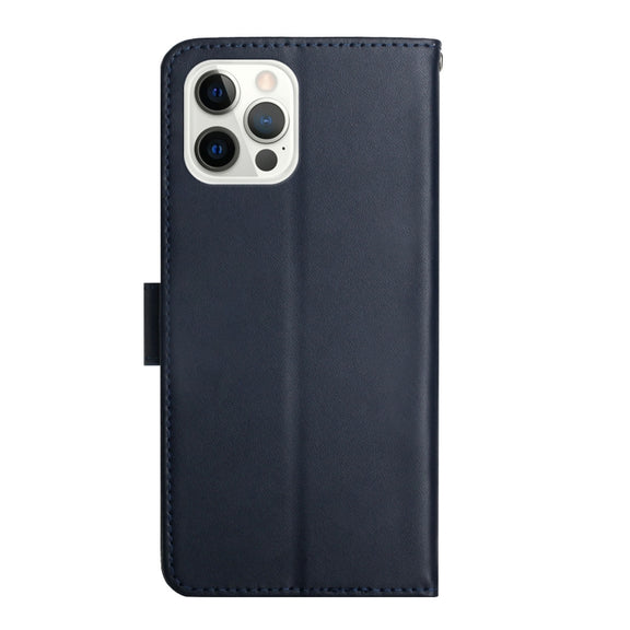 For iPhone 16 Pro Max Genuine Leather Fingerprint-proof Flip Phone Case(Blue)
