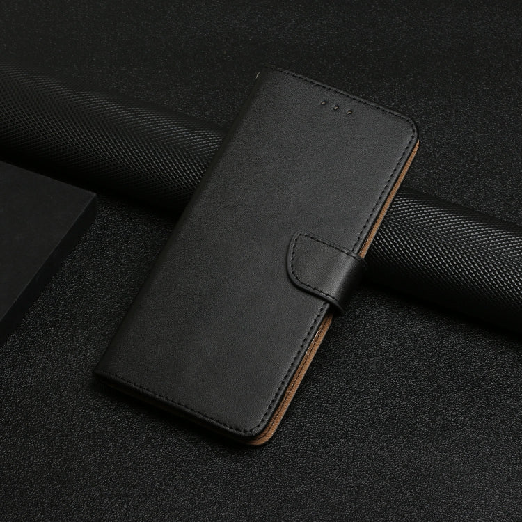 For iPhone 16 Plus Genuine Leather Fingerprint-proof Flip Phone Case(Black)