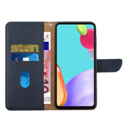 For iPhone 16 Plus Genuine Leather Fingerprint-proof Flip Phone Case(Blue)