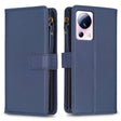 For Xiaomi 13 Lite 9 Card Slots Zipper Wallet Leather Flip Phone Case(Blue) - 13 Lite Cases by PMC TechLife | Online Shopping South Africa | PMC TechLife | Buy Now Pay Later Mobicred