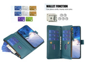 For Xiaomi Redmi Note 13 Pro 4G Global 9 Card Slots Zipper Wallet Leather Flip Phone Case(Green)