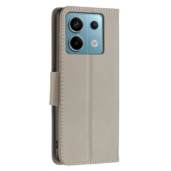 For Xiaomi Redmi Note 13 Pro 5G Litchi Texture Pure Color Leather Phone Case(Grey)