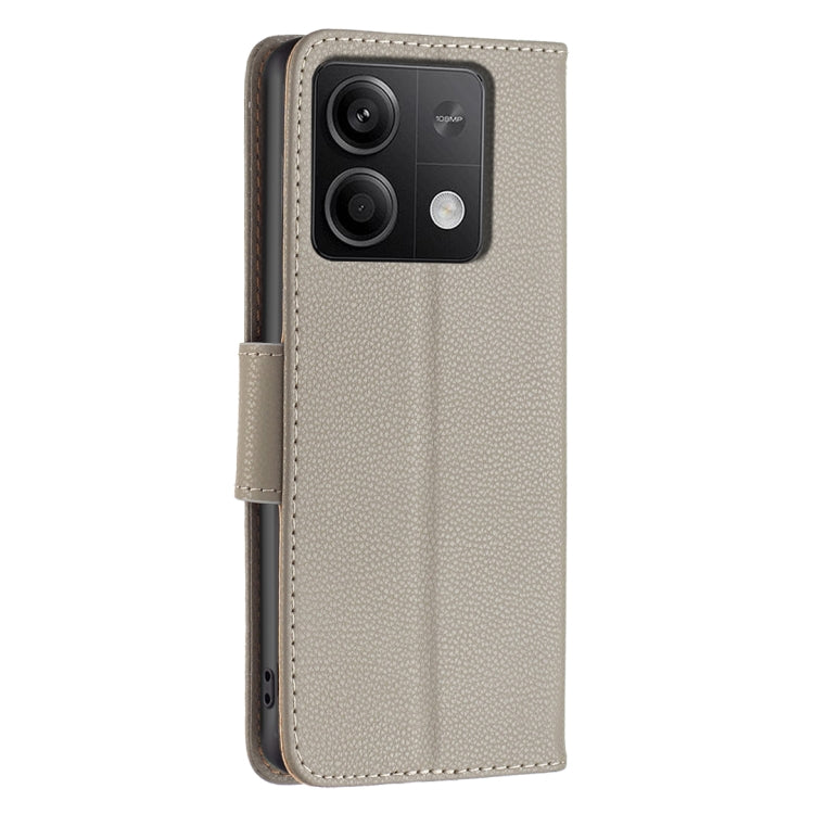 For Xiaomi Redmi Note 13 4G Global Litchi Texture Pure Color Leather Phone Case(Grey)