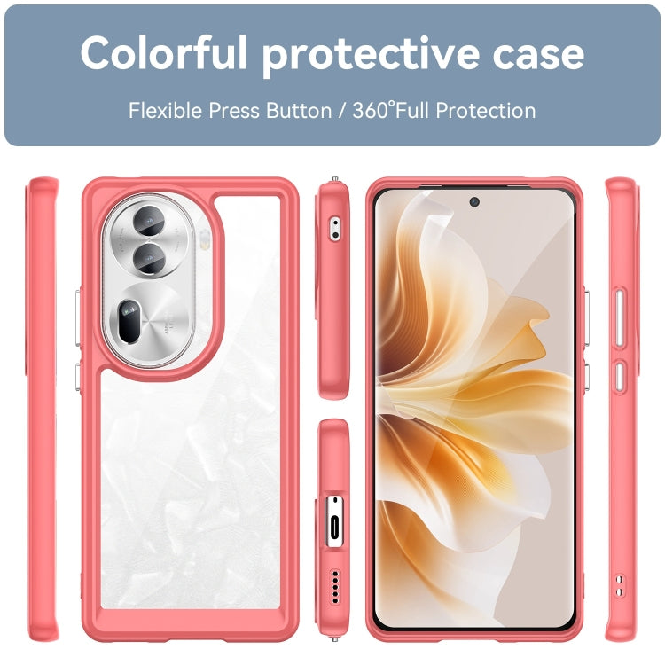 For OPPO Reno11 Pro Global Colorful Series Acrylic Hybrid TPU Phone Case(Red)
