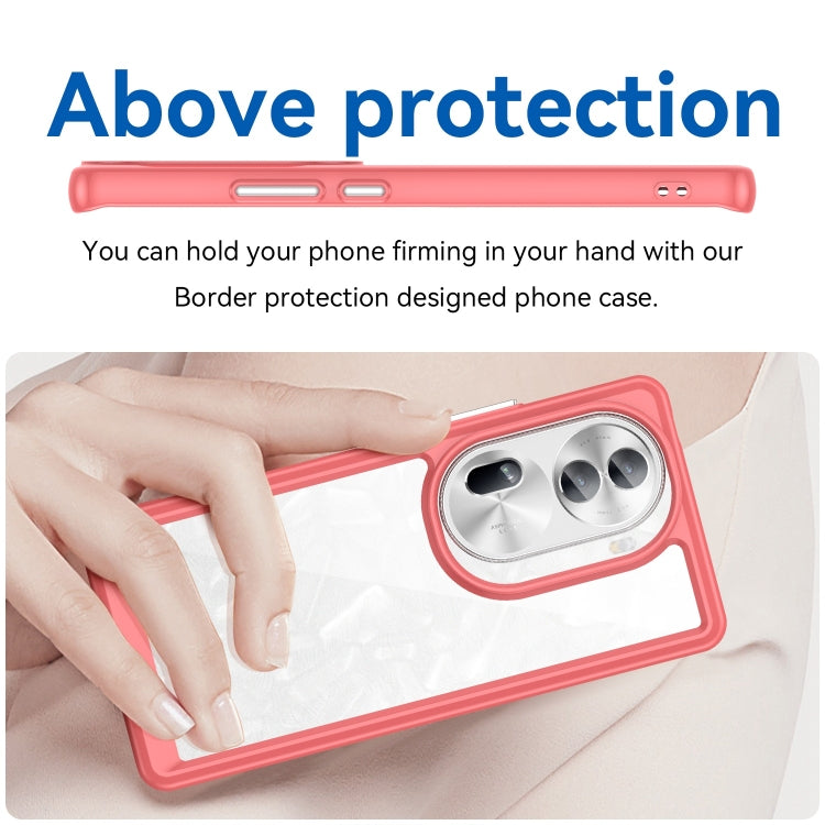 For OPPO Reno11 Pro Global Colorful Series Acrylic Hybrid TPU Phone Case(Red)