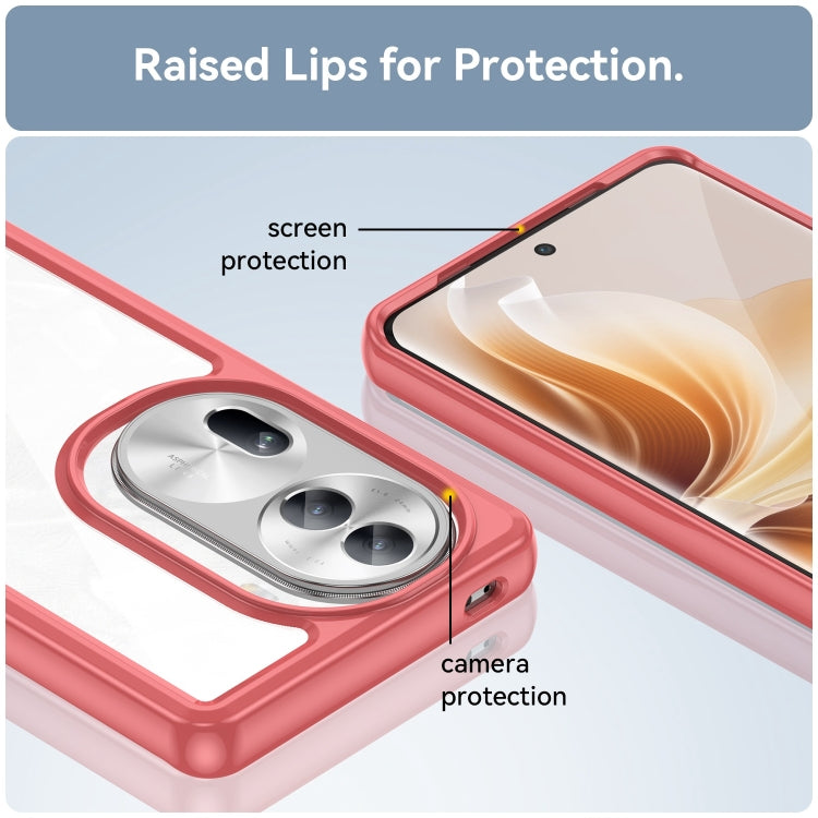 For OPPO Reno11 Pro Global Colorful Series Acrylic Hybrid TPU Phone Case(Red)