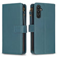 For Samsung Galaxy A25 5G 9 Card Slots Zipper Wallet Leather Flip Phone Case(Green) - Galaxy Phone Cases by PMC TechLife | Online Shopping South Africa | PMC TechLife