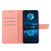 For iPhone 16 Plus Stitching Embossed Leather Phone Case(Pink)