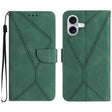 For iPhone 16 Plus Stitching Embossed Leather Phone Case(Green) - iPhone 16 Plus Cases by PMC TechLife | Online Shopping South Africa | PMC TechLife | Buy Now Pay Later Mobicred