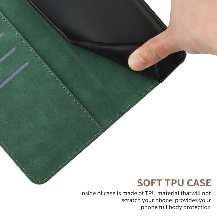For iPhone 16 Plus Stitching Embossed Leather Phone Case(Green)