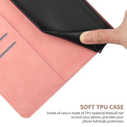 For iPhone 16 Stitching Embossed Leather Phone Case(Pink)