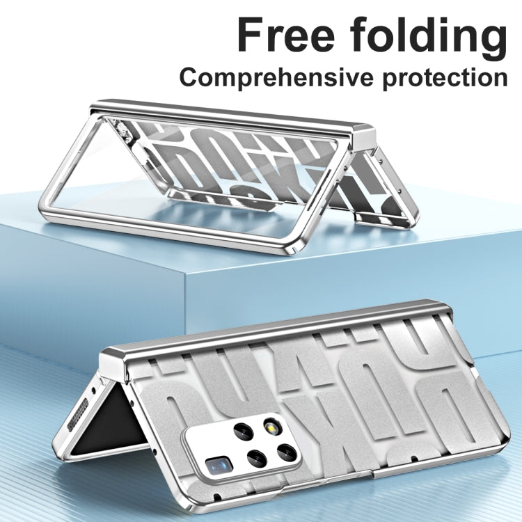For Huawei Mate X2 Integrated Electroplating Folding Phone Case with Hinge(Silver)
