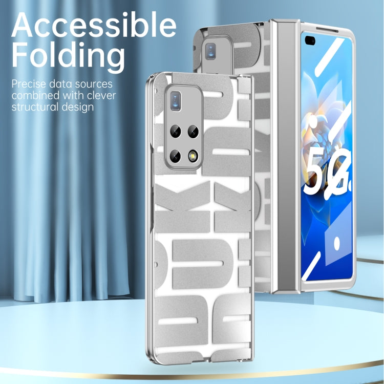 For Huawei Mate X2 Integrated Electroplating Folding Phone Case with Hinge(Black)