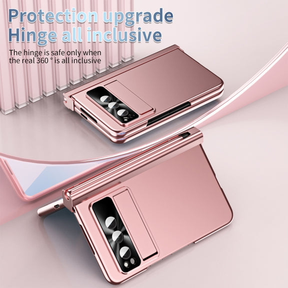 For Google Pixel Fold Integrated Electroplating PC Folding Phone Case(Pink)