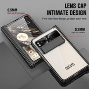 For Google Pixel Fold Integrated Electroplating Folding Phone Case with Pen Slot(Black)