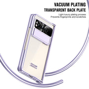 For Google Pixel Fold Integrated Electroplating Folding Phone Case with Pen Slot(Purple)